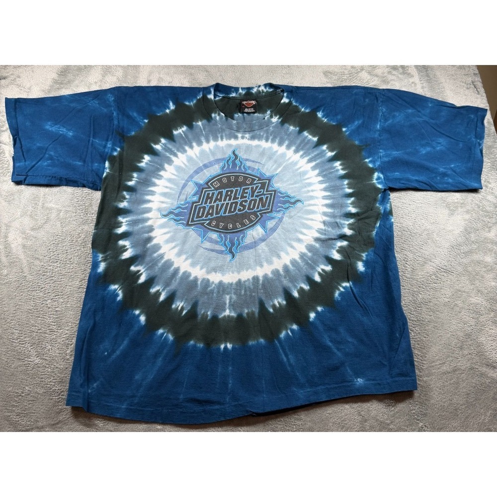 Vtg 2001 Harley Davidson NYC Tie Dye T Shirt Mens 2X Single Stitch